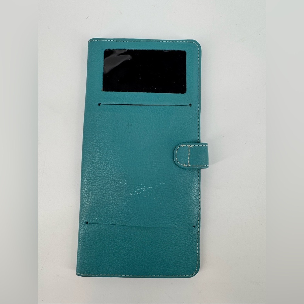 Travel Passport Holder Wallet Holder Blue Genuine Leather Card Cover - Picture 2 of 6